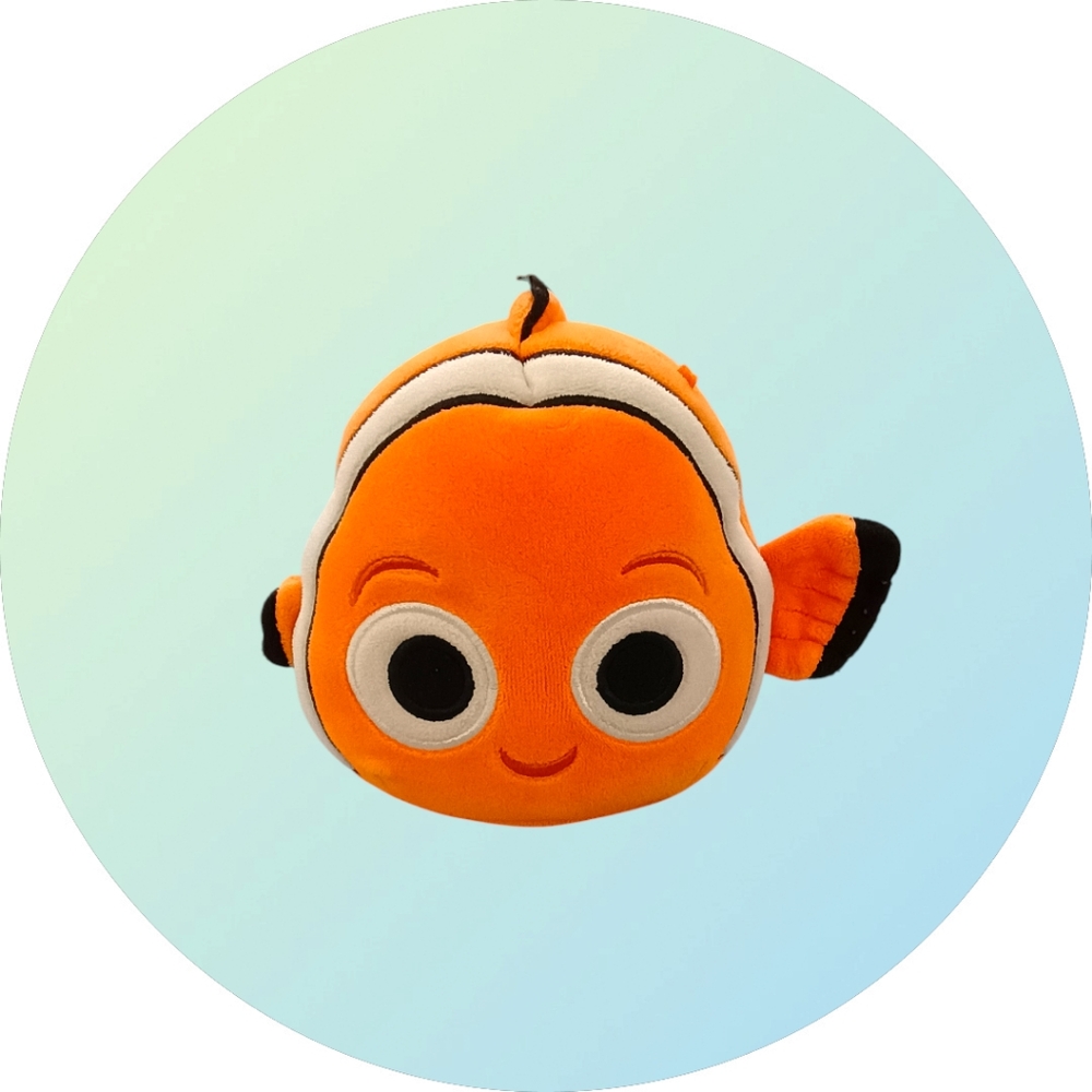 Squishmallows 5โ Finding Nemo Disney Pixar Movie Plush Lovey Clown Fish Orange - Picture 1 of 14